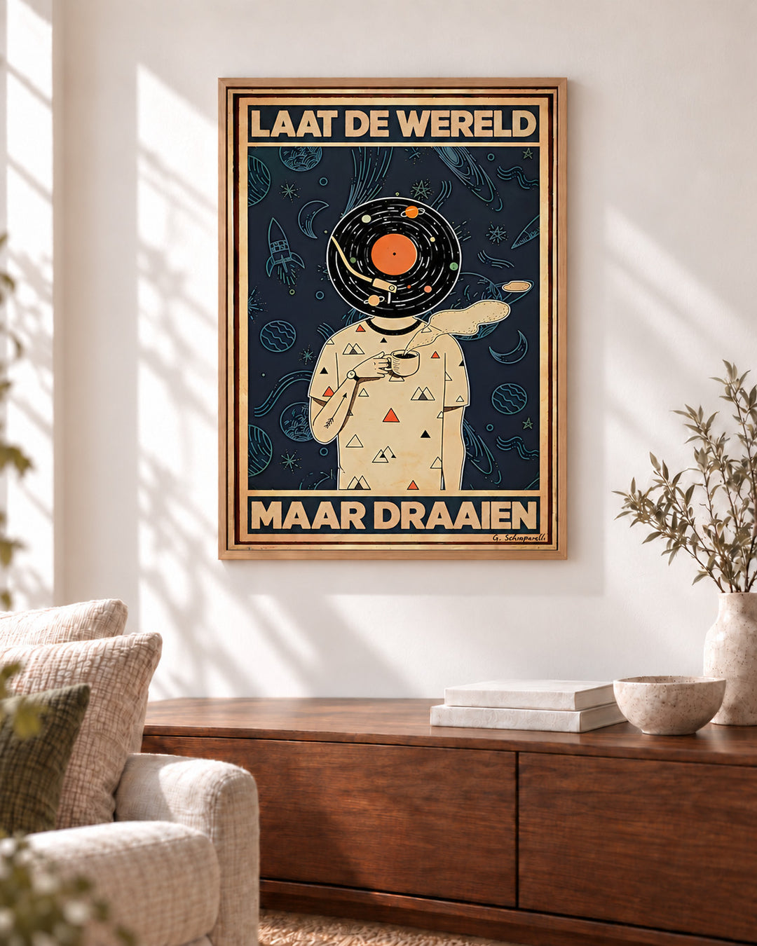 Laat de wereld maar draaien — Decoratieve lijst en interieur niet inbegrepen