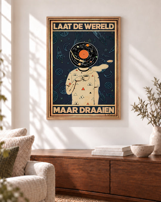 Laat de wereld maar draaien — Decoratieve lijst en interieur niet inbegrepen