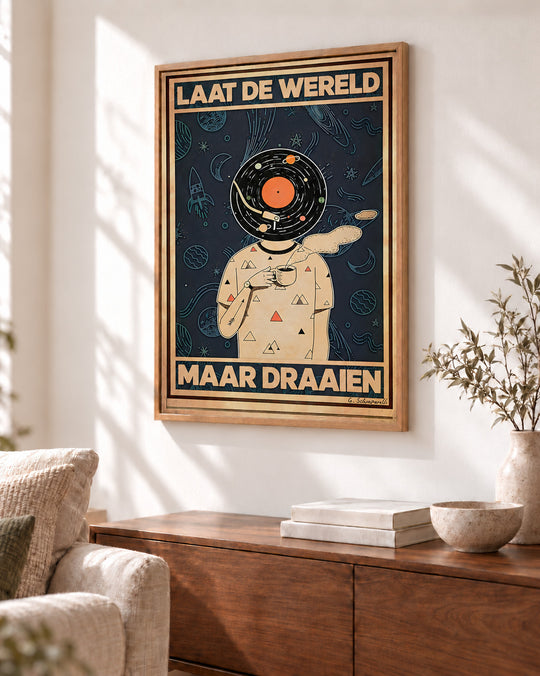 Laat de wereld maar draaien — Decoratieve lijst en interieur niet inbegrepen