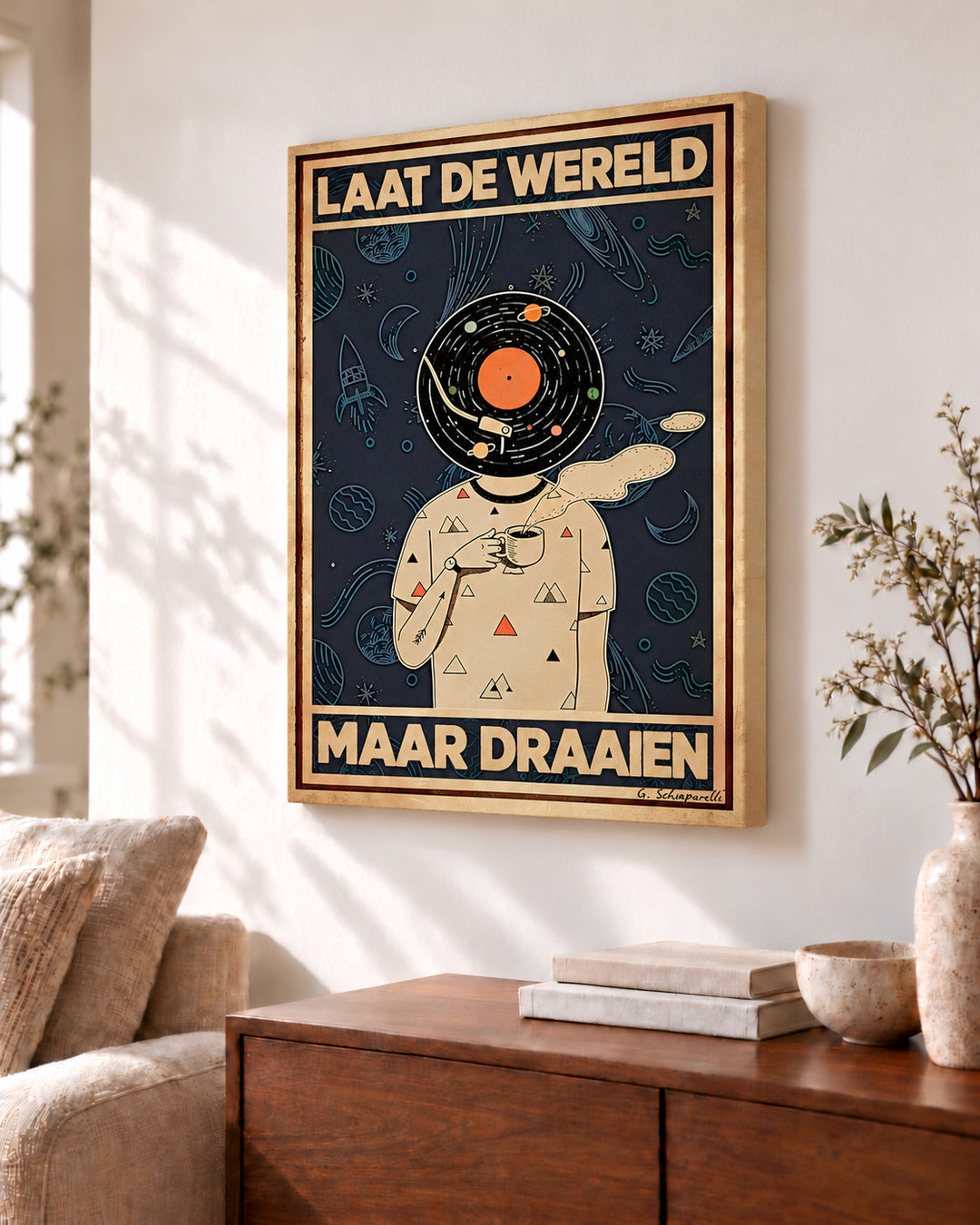 Laat de wereld maar draaien — Decoratieve lijst en interieur niet inbegrepen