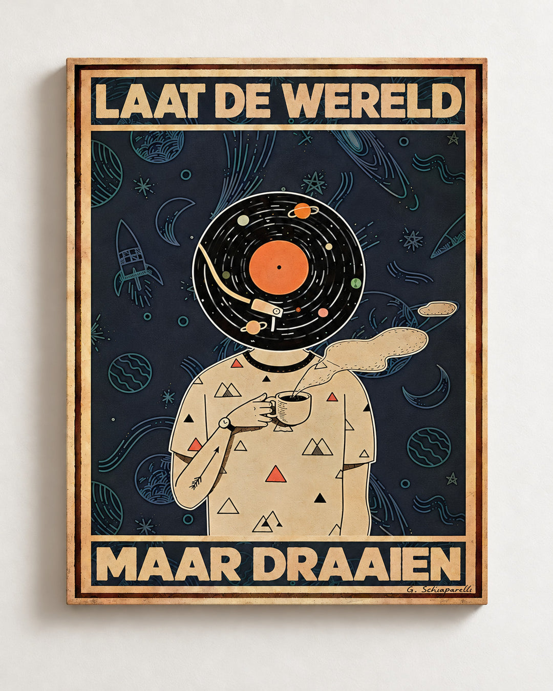 Laat de wereld maar draaien — Decoratieve lijst en interieur niet inbegrepen