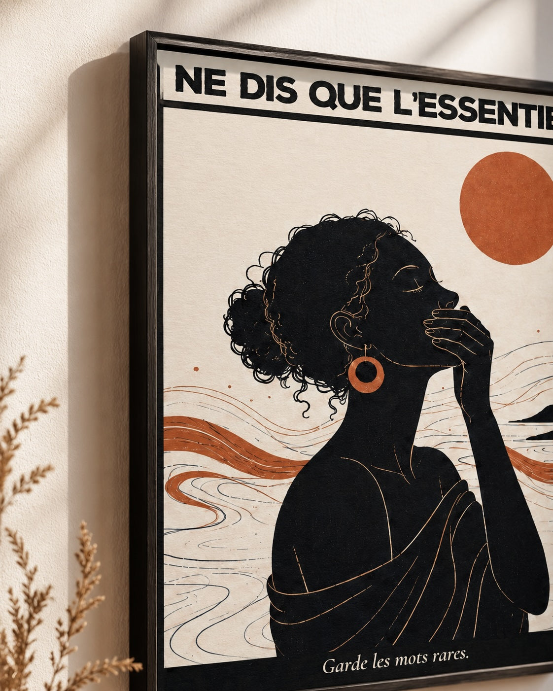 Détail d'une œuvre Giulia dans un cadre noir fin