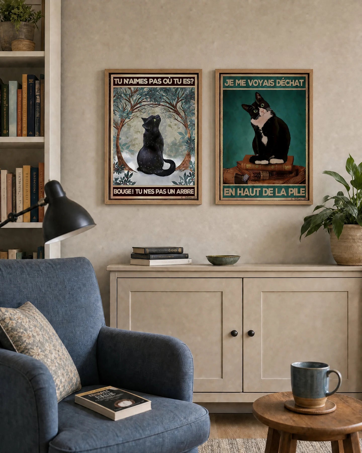 Chats, mouvement & lecture — suggestion de présentation, cadres non inclus