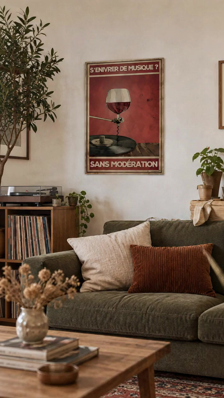 La toile dans un salon — résultat monté