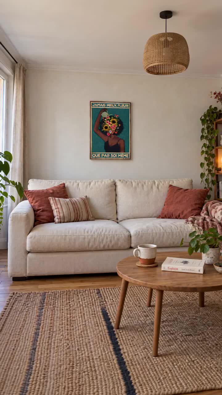 La toile dans un salon — résultat monté
