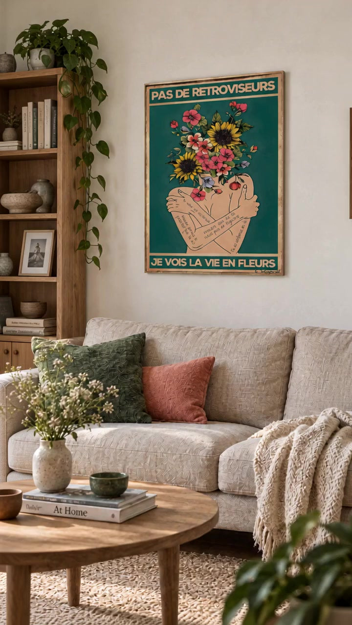 La toile dans un salon — résultat monté
