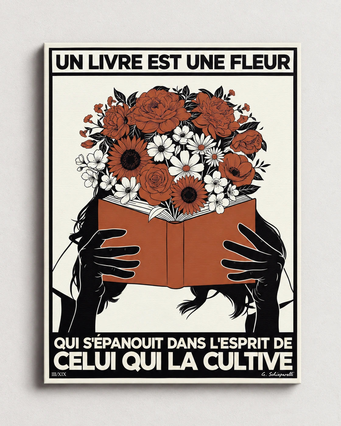 Un libro es una flor que florece en la mente de quien la cultiva 