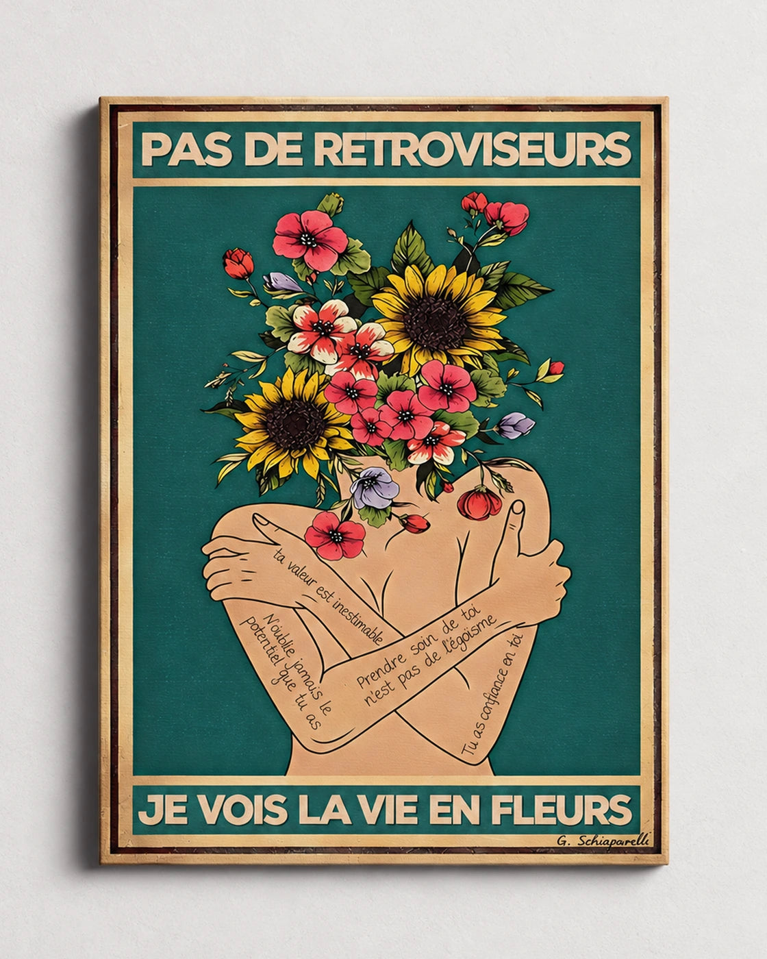No rear-view mirror, I see life in flowers 
